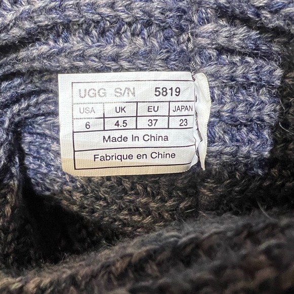 UGG Australia Classic 5819 Cardy Blue/Gray Knit Sweater Boots Sz 7 - Picture 11 of 11
